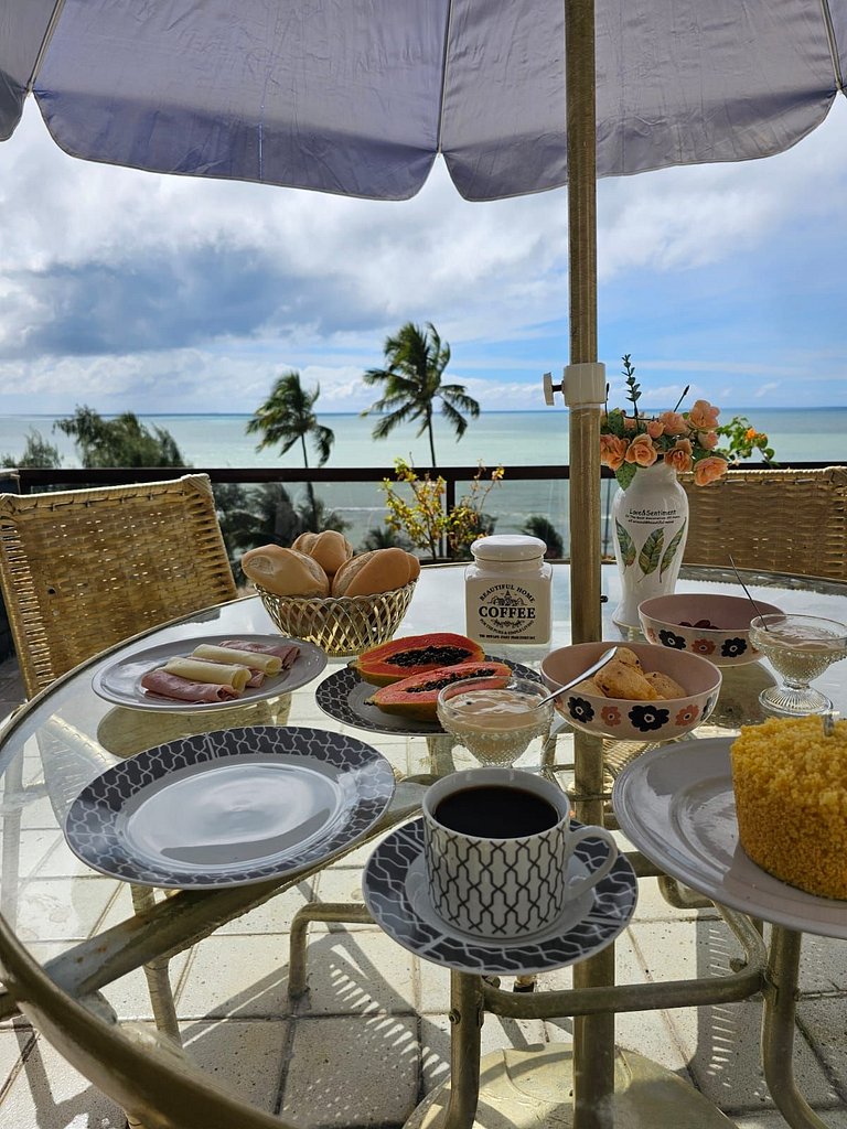 Flat Golden Beach - Suíte Frente Mar com varanda